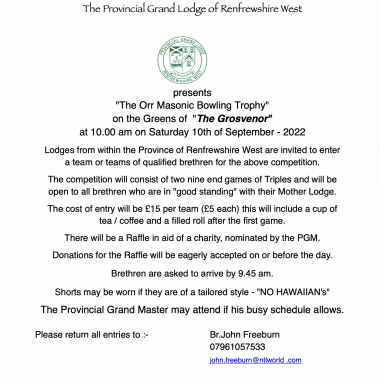 The Return of the Orr Trophy competition